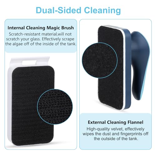 fishkeeper Aquarium Magnetic Glass Cleaner, Fish Tank Algae Magnet Cleaning Tool with Algae Scraper for Glass Aquariums Tank, Floating Scrubber Brush, 2 Detachable Scrapers, Medium - size: M for Glass Thickness：1/4"-3/8"