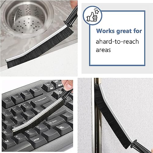 Cleaning Brushes Hand-held Crevice Cleaning Tool, 6PCS Hard-bristled Window Groove Cleaning Brush, Dead Corners Grout Brushes of Bathroom Kitchen Tiles for Blind, Baseboard, Fan, Sliding Door Track