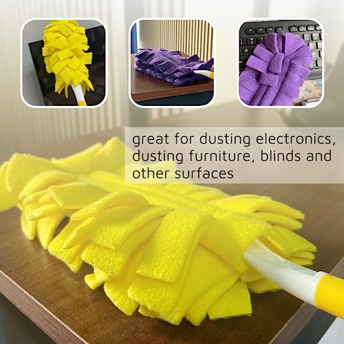 Flammi 360° Fleece Duster Refills for Swiffer, Reusable Dusting Refills Heavy Duty Cloths for Cleaning Compatible with Swiffer Hand Duster (3 Pack-Mixed Color)