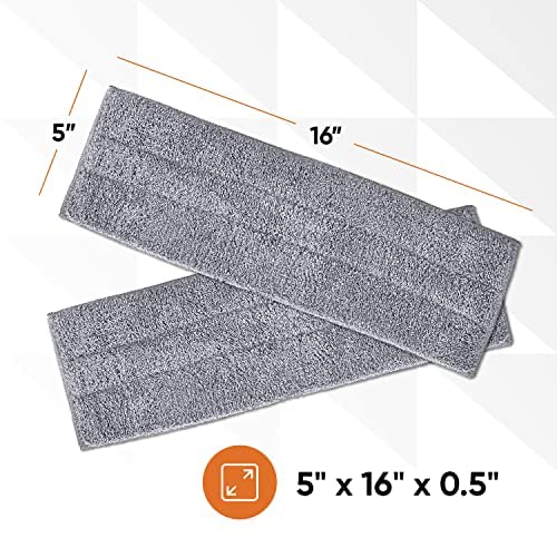 Superio Microfiber Mop Pads, Refill Miracle Mop, Dust Mop Replacement Head 16 Inch Damp Mop Refill for Flat Mop Set, with Velcro-Grey, 3 pack - size: 3 Dusting Pads