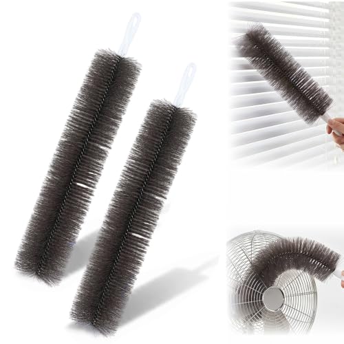 Bendable Microfiber Head, 2026 New Fan Cleaner Brush Reusable Dust Remover, Bendable Microfiber Brush for Electric Fans Air Conditioning, Home Car Vents, Curtain (Grey 2pcs) - color: Grey 2pcs