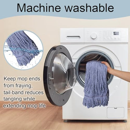 JERIA 16 Pack Heavy Duty Mop Head Replacements,String Mop Head for Commercial,Used for Home,Office and Kitchen,Washable,Reusable Mop - size: 16 Pack