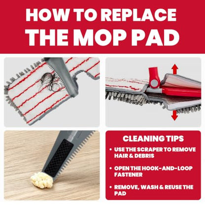 Replacement Mop Pads 4 Pack for GleamGaGa 16” x 5.2” Flat Mop B0FLN8FCCV, Dual-Sided Microfiber Refill Pads for Wet & Dry Floor Cleaning, Washable Dust Mop Pads for Hardwood, Tile & Vinyl