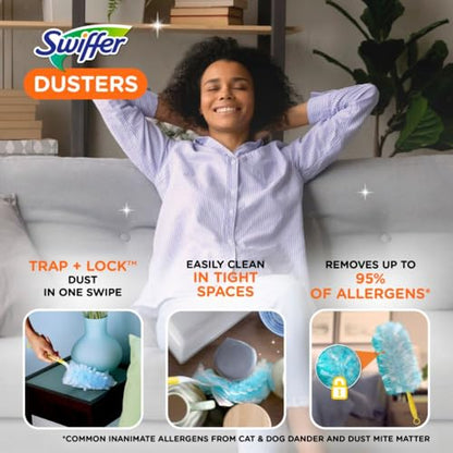 Dusters Starter Kit for Cleaning, Kit Includes 1 Handle and 5 Dusters - size: 5 count (pack of 1) + Handle
