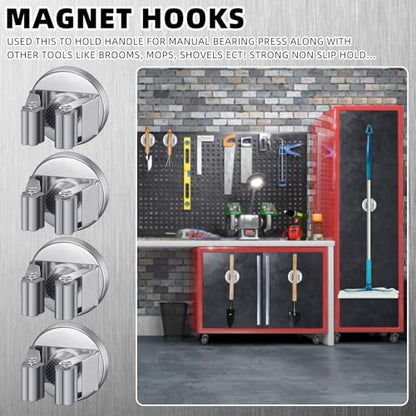 Vercraft 2 Pcs Magnetic Mop Broom Holder Movable Magnetic Broom Holder Rack, Anti Slip Wall Mounted Utility for Cleaning Tools, Garage, Kitchen, Laundry, Garden (Silver) - color: silver