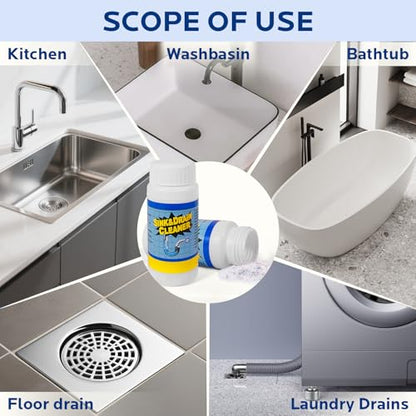 Sink and Drain Cleaner Powder Kit: Fast-Acting Clogged Pipe Opener for Kitchen Bathroom Pipes and Floor Drains - Drain Clog Remover for Routine Home Plumbing Maintenance (4 pack) - size: 4 pack