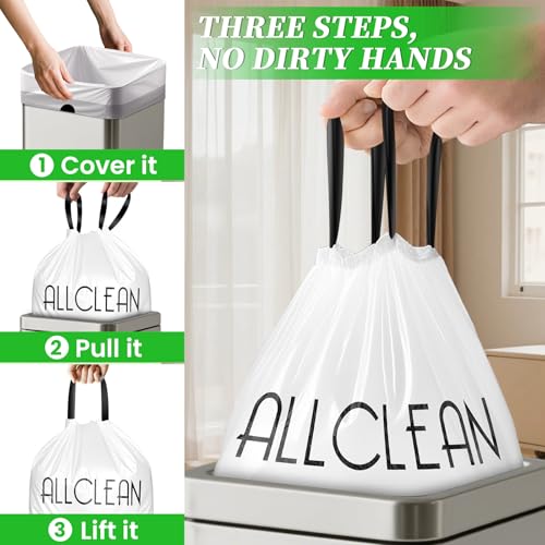 Trash Bags 15 Gallon Tall Kitchen Drawstring Garbage Bags,Fit 13-15 Gal Bins,Extra Strong&Leak-Proof,Unscented&Recyclable Trash Can Liners for Home Office Industrial Bathroom Garden Lawn - style: 13-15 Gallon-White