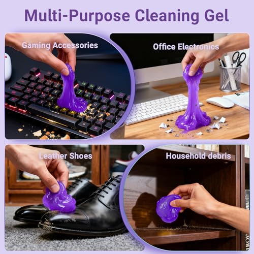 Car Cleaning Gel Reusable(Lavender Scent) 2Pack - Dust Cleaning Putty Keyboard Slime for Car Interior Air Vent Cleaner, Auto Detailing Tools Accessories, Christmas Stocking Stuffers for Men Women