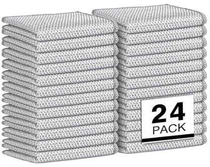 AIDEA Non Scratch Wire Dishcloth 24PK, Wire Dishwashing Rag for Wet and Dry, Dish Cloths for Washing Dishes, Cleaning Pads Steel Scrubber for Cookware, Sinks, Dishes, Stove Tops, 7"×8" - color: Silver