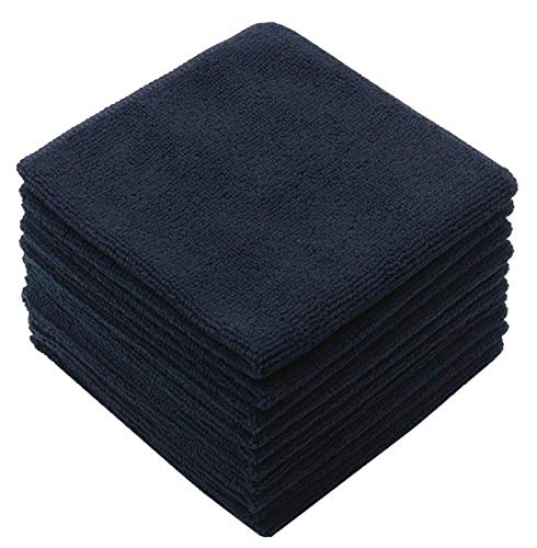 Microfiber Cleaning Cloth, Washcloths, 12x12 inch, 10 Pack, Black | Fast Drying Dish Cloths for Washing Dishes, Ultra Absorbent Dish Rags, Lint Free Cleaning Rags For House&Kitchen - color: Black