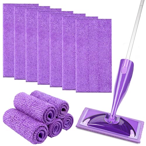 Orighty Microfiber Mop Pads Compatible with Swiffer Wet Jet, Reusable Swiffer Wet Jet Pads Refills, 12 Pack Machine Washable Replacement Pad for Multi Surface Wet & Dry Cleaning - color: Purple, size: Pack of 12