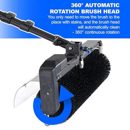 Solar Panel Cleaning Brush and Pole, Electric Water Fed Pole Kit, 60cm Roller Brush, Adjustable Telescopic Pole, Window Washing Cleaning Kit (5.5m)