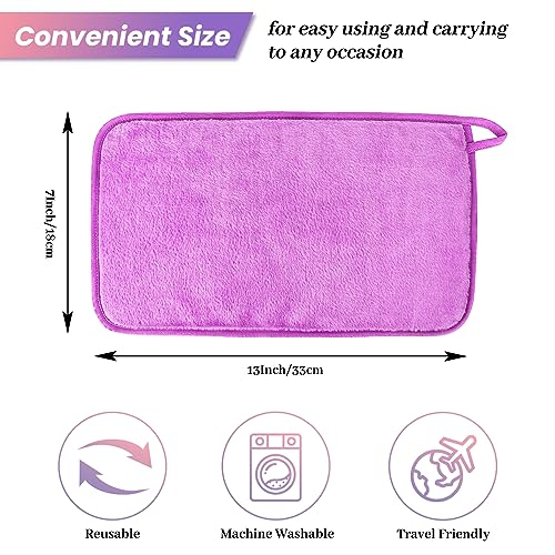 8 Pack Makeup Remover Cloth,13x7 Inch Reusable Makeup Remover Towels, Ultra Soft Microfiber Face Cloth Reusable Facial Washcloths, 4 Colors - color: Pink