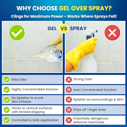 Bastion Mold Stain Remover Power Gel Cleaner Heavy Duty Cleaning Solution for Front Loader Washing Machine Seal, Bathroom Grout, Shower, Caulk (7 fl oz)