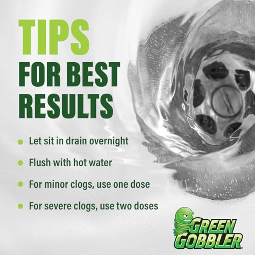 Green Gobbler Liquid Hair Drain Clog Remover & Cleaner, For Toilets, Sinks, Tubs - Septic Safe (6)