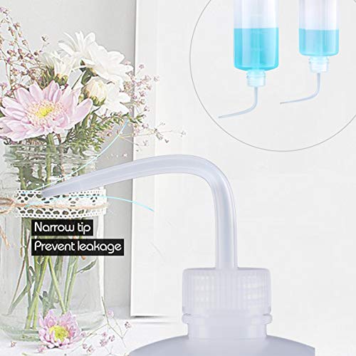 Valchoose 250ml 500ml Plastic Wash Bottle Medical Squeeze, LDPE Succulent Watering Bottle - 2PACK - color: White, size: 1x250ml+1x500ml