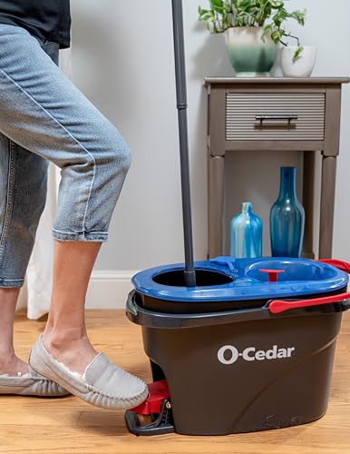 O-Cedar RinseClean Spin Mop & Bucket System + 1 Extra Mop Head | Clean with Clean Water | Removes 99% of Bacteria - color: Rinseclean Spin Mop & Bucket + 1 Extra Refill