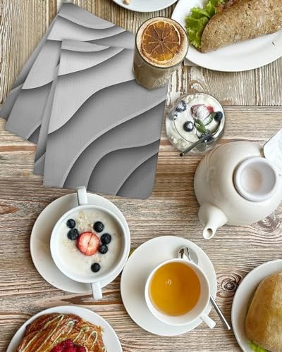 Abstract Geometric Art Hand Towels Set,Waffle Weave Kitchen Towels 2 Pieces,Hair Face Bath Tea Towel Absorbent Quick Drying Cleaning Dish Cloths,Modern Ombre Grey White Ocean Seawaves 15.7"x23.6" - color: Black, size: 2PCS,15.7"x23.6"