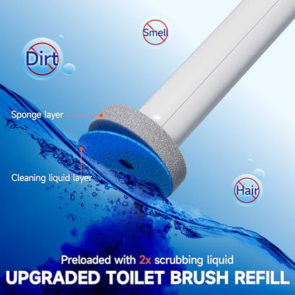 Disposable Toilet Brush and Holder Set with 30 Bowl Wand Cleaners Refill Pads, Bathroom Wall Mounted Toilet Bowl Cleaners Kit, Suitable for Toilets, bathrooms, and RVs. - size: 1 wand+ 30 heads