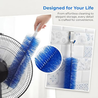 Bendable Microfiber Head, Fan Cleaner Brush Reusable Dust Remover Washable ldeal for Ceiling Fan, Air Conditioner, Dryer Vent, Car Vents and Household Surface Cleaning (Mixed × 4) - color: Mixed × 4