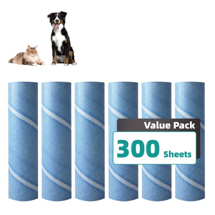 Layers Large Lint Roller Refill, Suitable for Most Large Rollers, mega Rollers, 10 in Wide Roller in The Market - 6 Packs - size: 50 Count (Pack of 6)