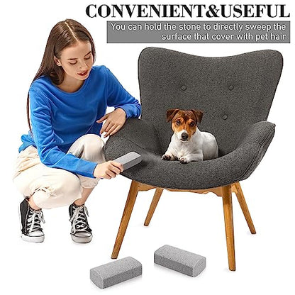 Loopeer 2 Pcs Pet Hair Remover Pumice Stone for Dog Cat Hair Removal Cleaning Pet Fur Stone 6 Inch Dog Fur Cleaning Tool for Car Interior Bedding Carpet Couch Furniture(3.74 x 2 x 1.6 in) - size: 3.74 x 2 x 1.6 In