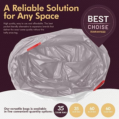 PAMI Recycling Tall Kitchen Drawstring Trash Bags- Extra-Strong Plastic Garbage Bags- Thick Trash Can Liners For Kitchen & Outdoor Bins- 2ft x2ft Unscented Trash Bags (30 Gallon – 35 Count – Clear) - style: 30 Gallon – 35 Count – Clear