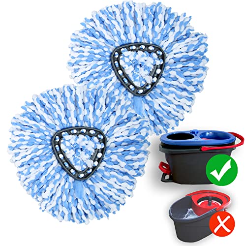 homsis 2 Pack Mop Replace Head Compatible with O Cedar Rinse Clean 2-Tank Spin Mop - Mop Refills 100% Microfiber, Deep Cleaning Machine Washable and Easy-to-Replace