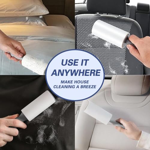 Pet Hair Lint Rollers, 3 Pack, 90 Sheets Each– Reusable Sticky Roller for Pet Hair, Cat & Dog Hair Remover, Lint Remover, Pet Hair Remover for Furniture, Clothing & Cars - size: 3 pcs - 270 Sheets