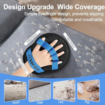 Pet Hair Removal Glove - Magic Brush Electrostatic Mitt for Dogs & Cats, Reusable Grooming Gloves - Dog Hair Remover Tool with 5-Finger Design for Couch, Carpet, Furniture, Laundry & Clothing(Blue) - color: Blue
