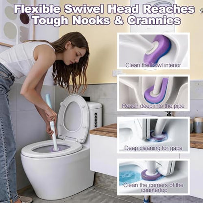 Disposable Toilet Brush, Wall-Mounted Rotating Holder Set, Bathroom Maintenance, Toilet Cleaner（Mixed Fragrance）