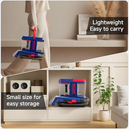 WECLEAN C5 Portable Carpet & Upholstery Spot Cleaner Machine,Deep Cleaning for Carpet,Car Couch, with Deep Cleaning Solution - color: Blue red