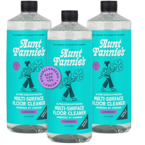 Aunt Fannie's Ultra Concentrated Floor Cleaner Vinegar Wash, Multi-Surface Solution For Mopping, Makes 16 Gallons, Lavender Scent, 32 oz. (Pack of 3) - size: 32 Fl Oz (Pack of 3)