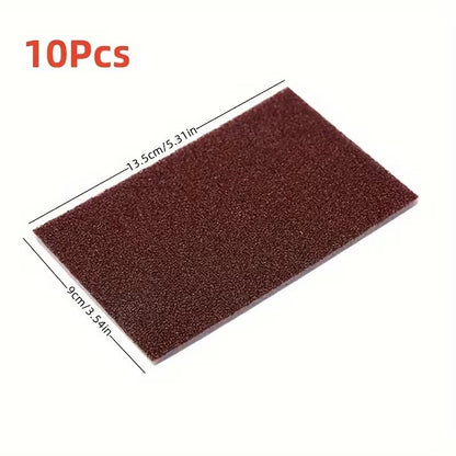 10pcs Diamond-Coated Heavy Duty Cleaning Pads - Abrasive Sponge Scrubbers for Pot Bottom, Cutting Board, Rust Removal, Dishwashing, Household & Commercial Use, Effortless Scouring Power 3.54"x5.31"