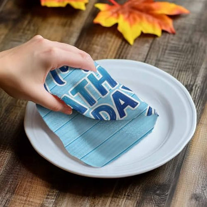 Happy Father's Day Kitchen Towels Set of 1 Blue Stripes Tie Rustic Wooden Grain Decorative Dish Towels Ultra Soft Microfiber Absorbent Reusable Dishcloths for Kitchen Drying, 18x28 Inch - size: 28" x 18" (Pack of 1)
