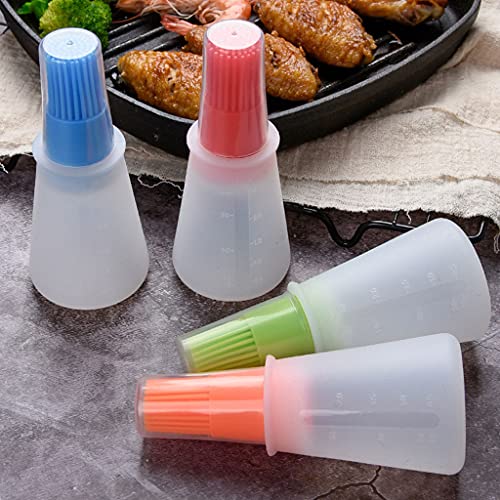 Silicone Oil bottle brush，BBQ/Pastry Basting Brushes,Silicone Cooking Grill Barbecue Baking Pastry Oil/Honey/Sauce Bottle Brush (4 PCS,Multicolor) - color: 4 PCS,Multicolor