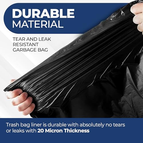 55 Gallon Large Trash Bags – 160 Mega Pack – 20 Micron Black Contractor Garbage Bags | Heavy Duty Lawn Leaf Yard Waste Bags | 55-60 Gallon Extra Large Construction Industrial Plastic Trash Can Liners - size: 1 Count (Pack of 160)