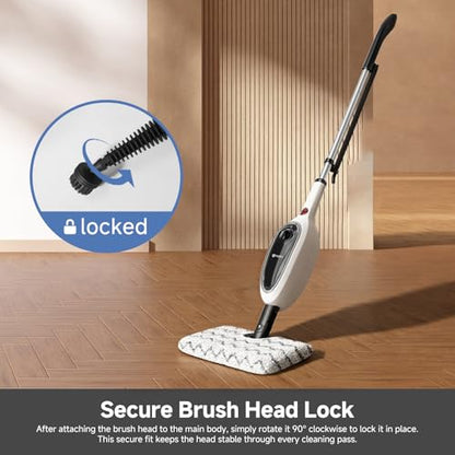 SIMPLUS Steam Mop, 8-in-1 Steam Cleaner, 17S Heat Up, Floor Steamer Double-Sided Flip Design, Suitable for Kitchen, Bathroom, Wood Floor, Tile, Windows, Clothes, Whole Home Cleaning