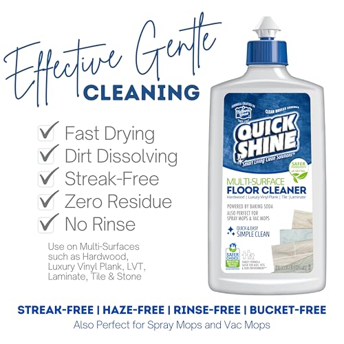 Quick Shine Spray Mop Kit with 3 Reusable Mop Pads & 1 Safer Choice Multi-Surface Floor Cleaner 16oz | Quick & Easy Cleaning | No Batteries Required | Refillable Cleaning Cartridge,White - size: Mop with 3 Refill Pads