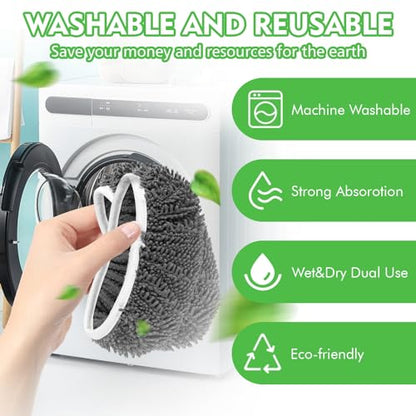 Reusable Wet Pads Refill for Swiffer Sweeper Mop - Dry Sweeping Cloths & Wet Mopping Cloths for Household Cleaning - Washable Microfiber Mop Pads, 6 Pack (Mop is not Included) - color: 6 Pack (Grey)