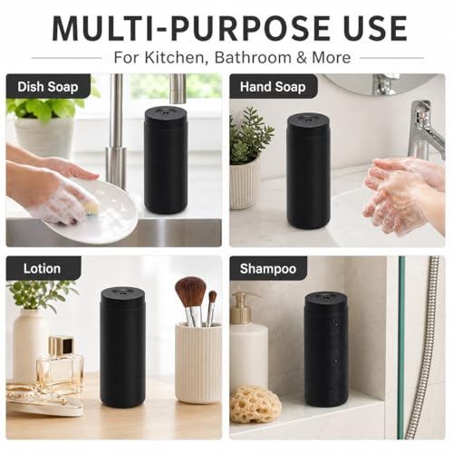 Silicone Dish Soap Dispenser, 8 Oz Refillable Squeeze Bottle, Leakproof for Kitchen Sink, Black - color: Black