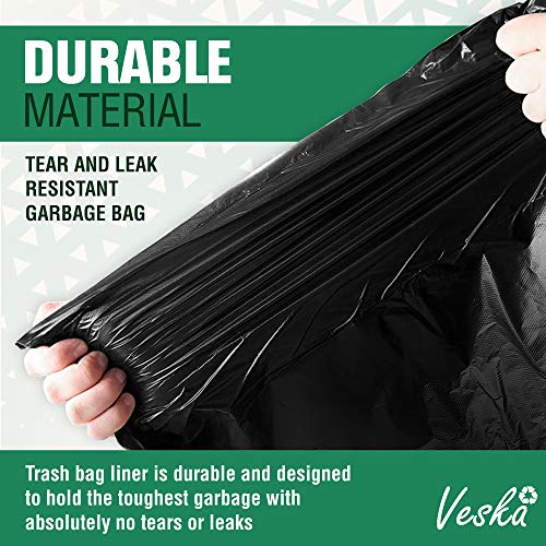 Veska 30-33 Gallon Trash Bags Heavy Duty | 250 Bags Mega-ValuePack | Black Large Trash Bags 30 Gallon - 32 Gallon - 33 Gallon. - size: 250 Count (Pack of 1)