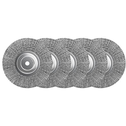 5Pcs 4 Inch Stainless Steel Wire Crimped Wheel Brush with 5/8" Bore for Angle Grinder Derusting Cleaning and Surface Polishing - size: 4"100mm 5Pcs