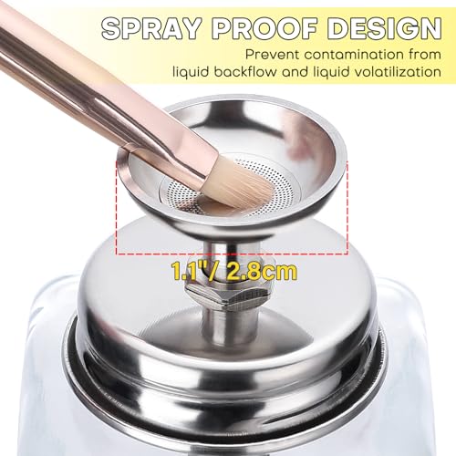 Noverlife 6Oz / 180ml Glass Push Down Pump Dispenser w/Copper Core, Acetone Pump Dispenser Alcohol Dispenser Push Down, Nail Polish Remover Pump Dispenser Bottle Push Down Hand Pumping Press Container - color: B - 1pcs - Clear Square Shaped