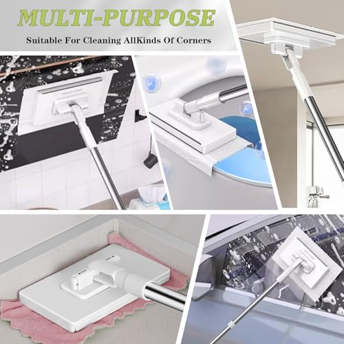 Quick Grip Mini Mop, Zero Touch MiniMop, Disposable Clip Mopstick Reusable Cloths, Retractable Gap Dust Cleaner Flat Mops with Locking Head & Sweeping Cloths (1*mop+10*Cloth)
