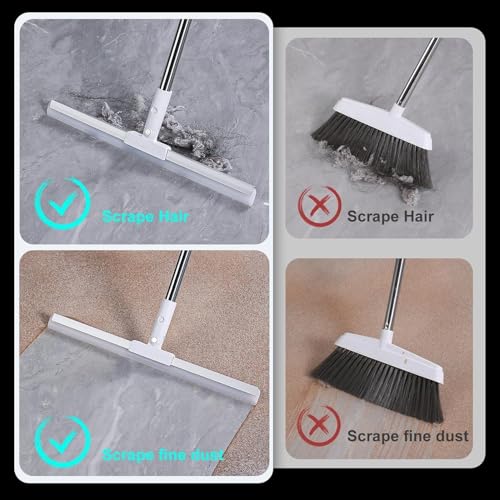 Magic Broom Sweeper for Floor Cleaning – Multifunctional Silicone Wiper Mop with Stainless Steel Extendable Handle – Wet & Dry Use – Bathroom Floor Wiper & Window Squeegee Viper