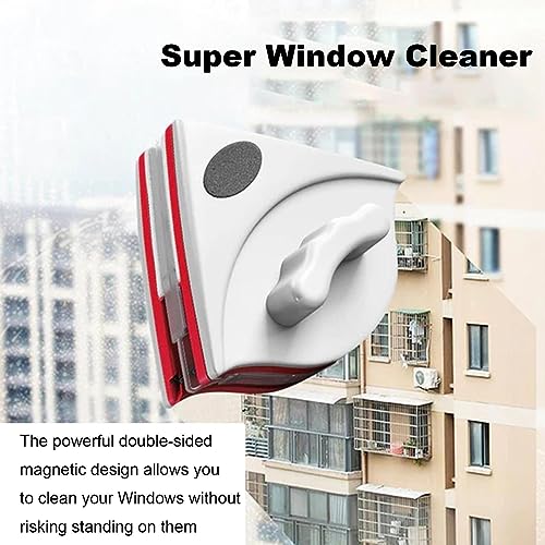 Double Sided Magnetic Window Cleaner, Magnetic Window Cleaning Brush, Window Wipers for Glass, Window Cleaning Tools Glasses Cleaner Cleaning Brush for High - color: L(15~24 Mm)