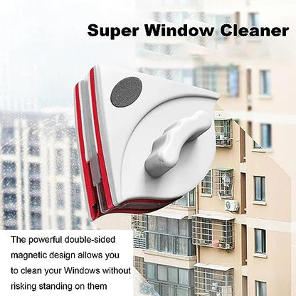 Double Sided Magnetic Window Cleaner, Magnetic Window Cleaning Brush, Window Wipers for Glass, Window Cleaning Tools Glasses Cleaner Cleaning Brush for High - color: L(15~24 Mm)