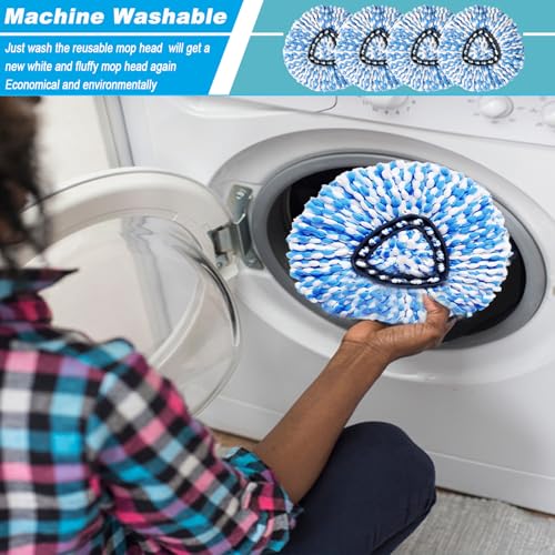 10 Pack Spin Mop Replacement Heads, Only Fit for RinseClean 2-Tank System, 100% Microfiber Spin Mop Refills,Spinning Mop Replace Head for Easy Wring Mop Floor Cleaning - size: 10Pack