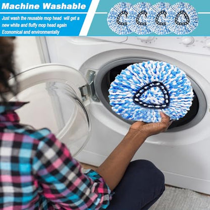 10 Pack Spin Mop Replacement Heads, Only Fit for RinseClean 2-Tank System, 100% Microfiber Spin Mop Refills,Spinning Mop Replace Head for Easy Wring Mop Floor Cleaning - size: 10Pack
